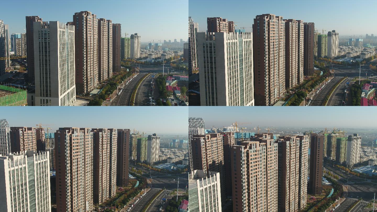 许昌城市建筑街道高楼林立空镜航拍