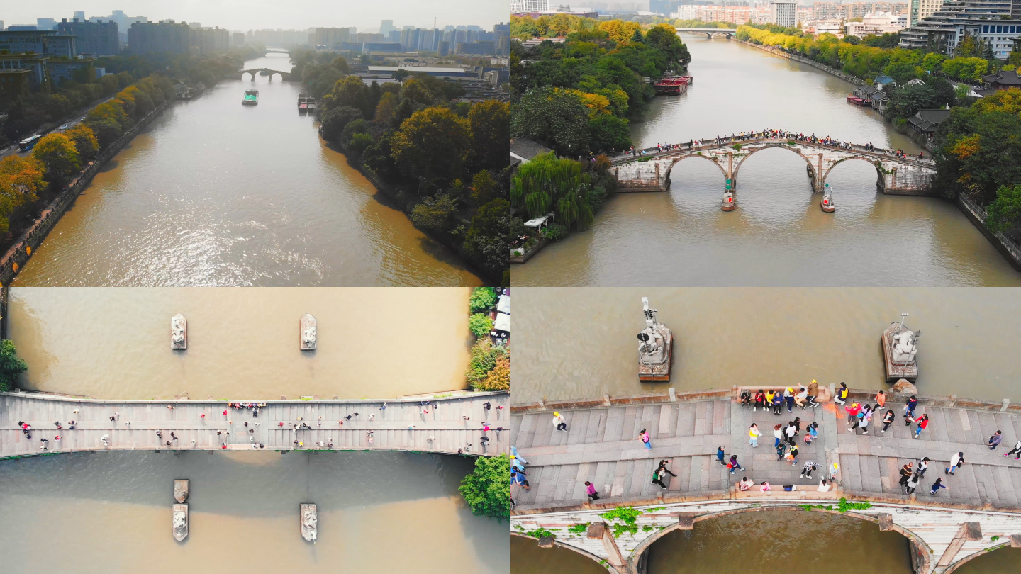 航拍杭州拱宸桥大运河【4K】