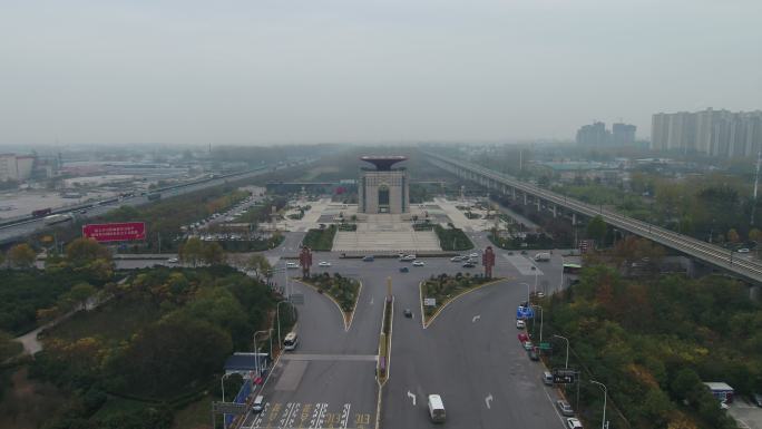 许昌站旅游服务中心游客中心建筑航拍远景