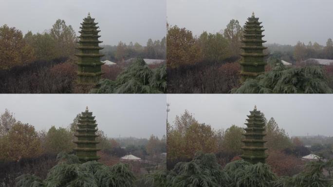 许昌中原花木博览园塔造型植被航拍