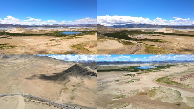 西藏阿里自驾4k航拍 五彩沙丘