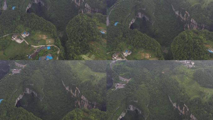 中国重庆武隆天坑地缝天生三桥航拍4K