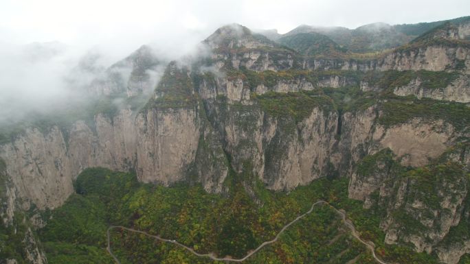 太行屋脊山川云雾空镜航拍