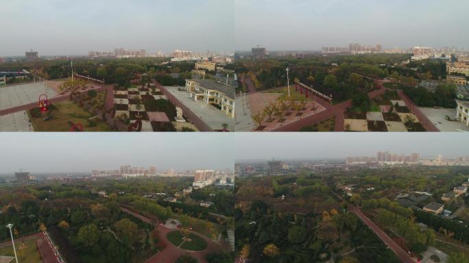 许昌中原花木博览园植被造型航拍推近