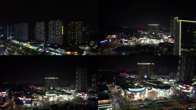 顺德龙江最繁华商业圈盈信广场航拍夜景