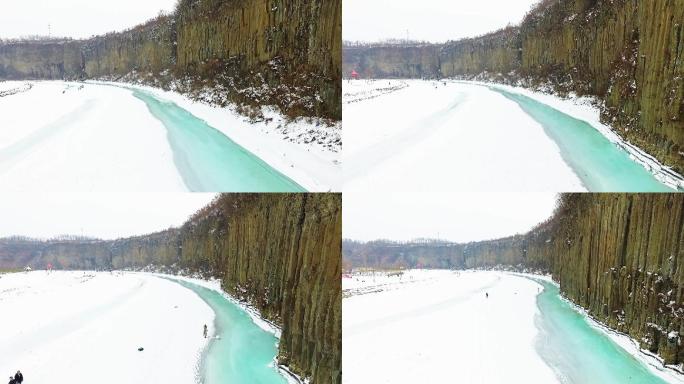 航拍火山 岩石 玄武岩 历史沧桑 变化