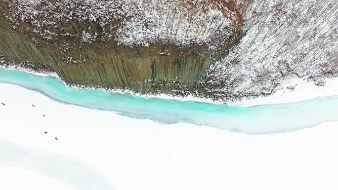 航拍火山 岩石 玄武岩 历史沧桑 变化