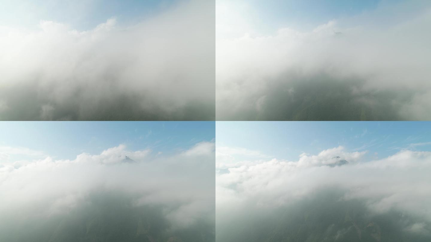 云雾散去后的大山山脉森林云海