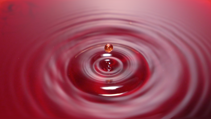 一滴水红色液体慢动作