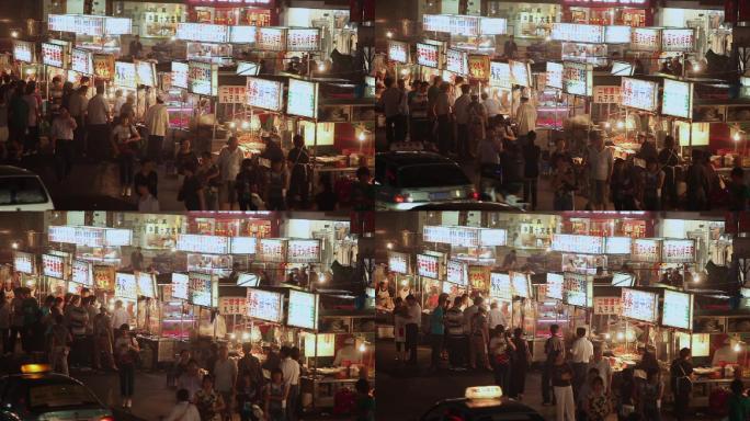 90年代 河南开封夜市人群小吃