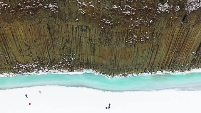 航拍火山 岩石 玄武岩 历史沧桑 变化