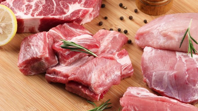 多种猪肉食材合集4K美食素材