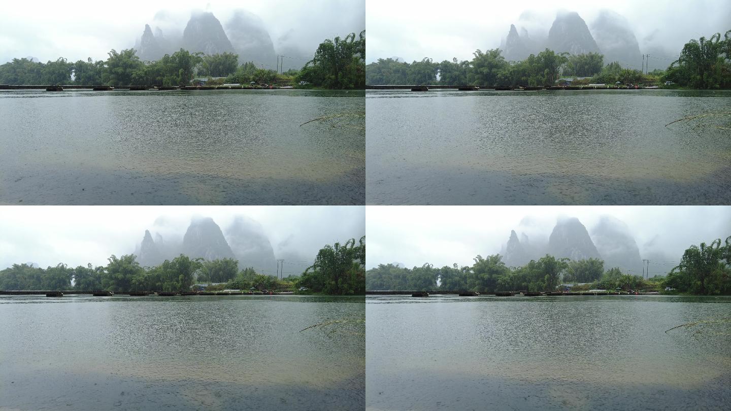 烟雨朦胧的山水风景