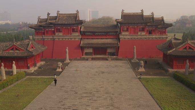 航拍宋陵建筑石刻