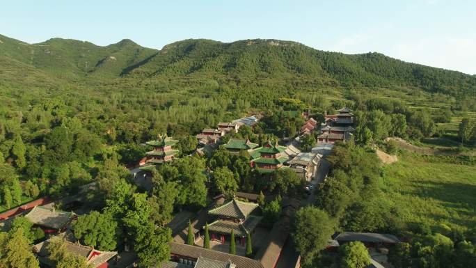 航拍嵩山少林寺全景