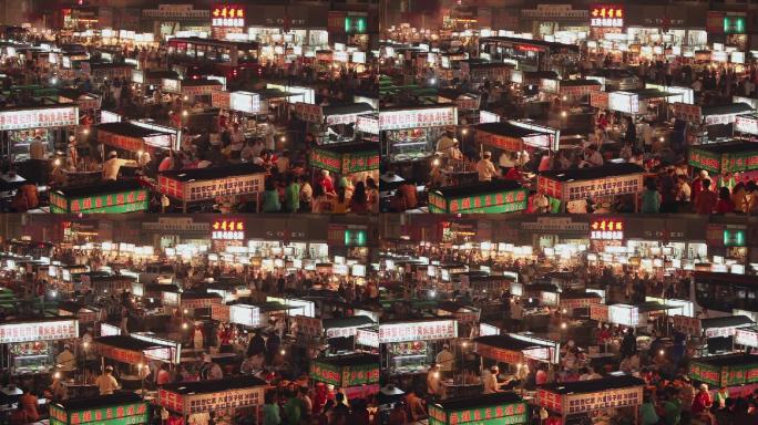 90年代 河南开封夜市人群小吃