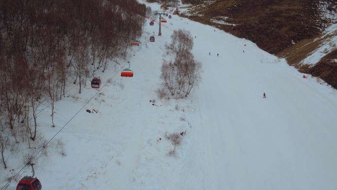 航拍张家口崇礼云顶滑雪场