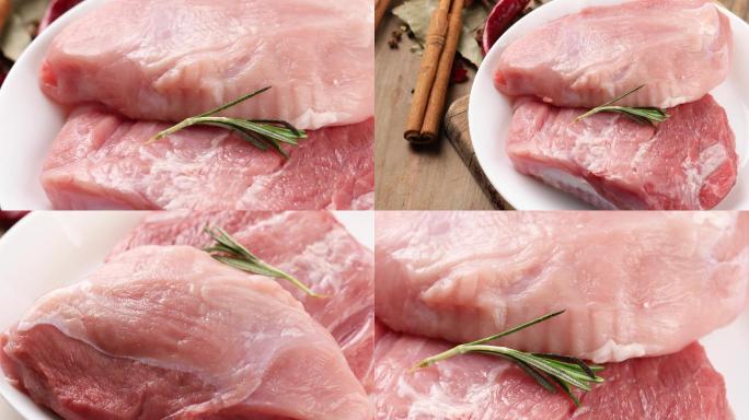 黑猪后腿肉亚麻籽猪肉生鲜肉类4K美食短片