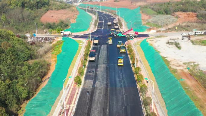 道路施工修路沥青铺设