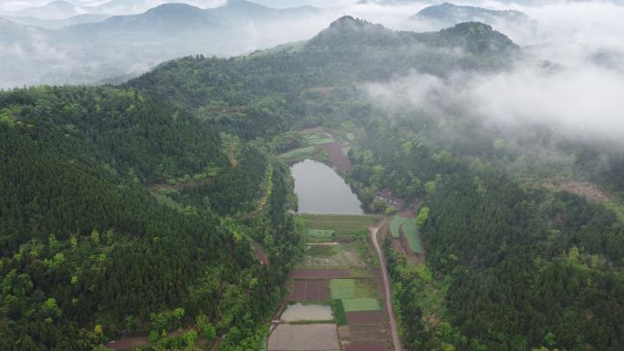 航拍山水风景