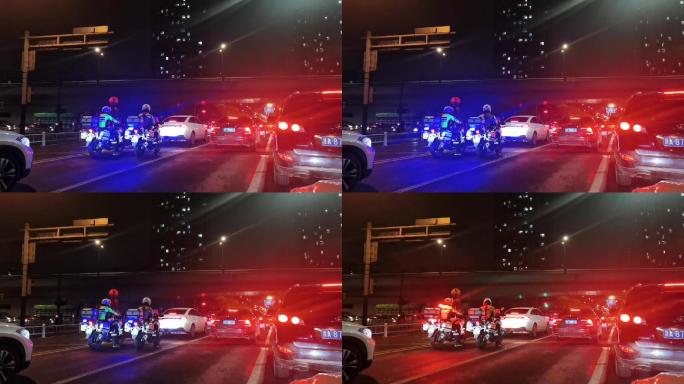 警察 巡逻 交警 夜晚 事故 出警 交通