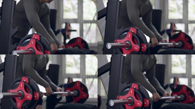 【8K正版素材】运动健身房卧推辅助中景