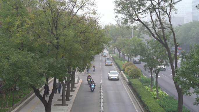 4K北京城市建国路大雾雾霾04