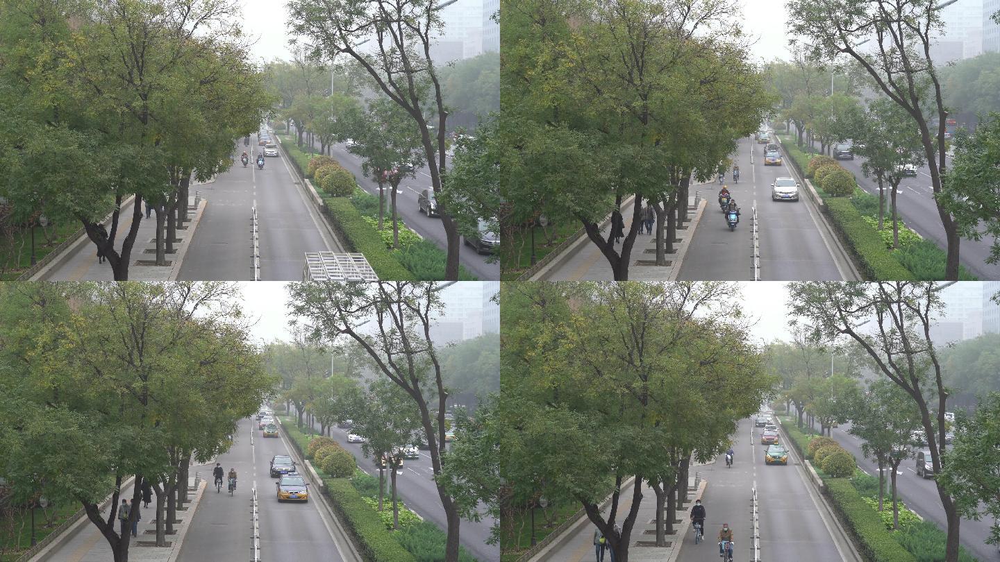 4K北京城市建国路大雾雾霾04