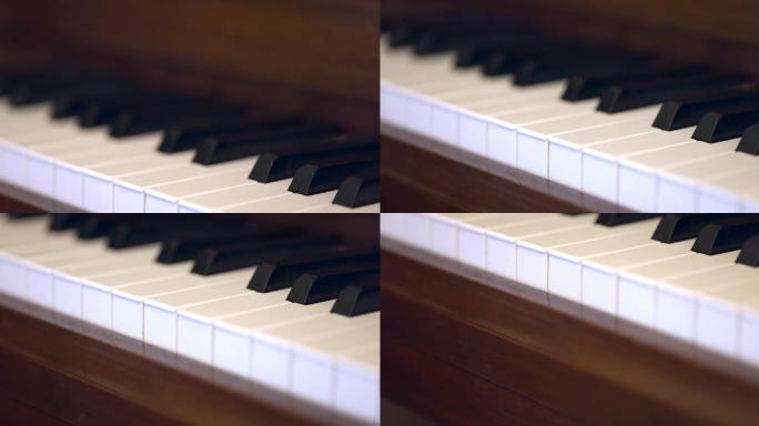 【8K正版素材】钢琴琴键黑白键特写竖移