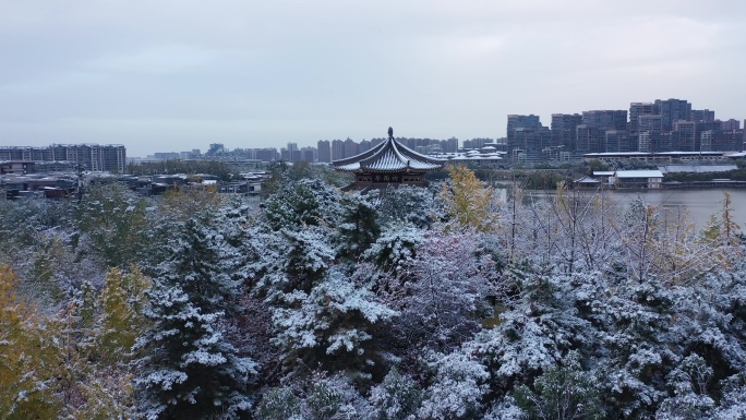 航拍曲江-雪景