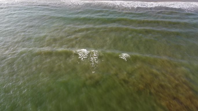 绿色的海洋海岸线航拍