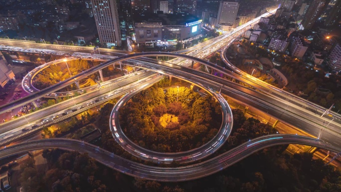 武汉竹叶山立交夜景延时