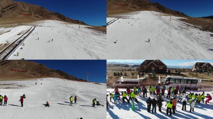 张掖祁连山滑雪场滑雪活动