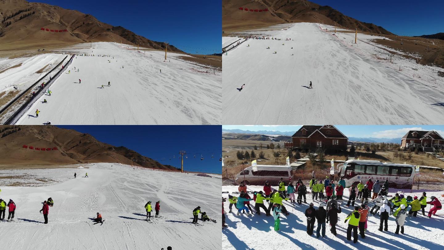 张掖祁连山滑雪场滑雪活动