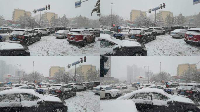 济南第一场雪 道路拥堵