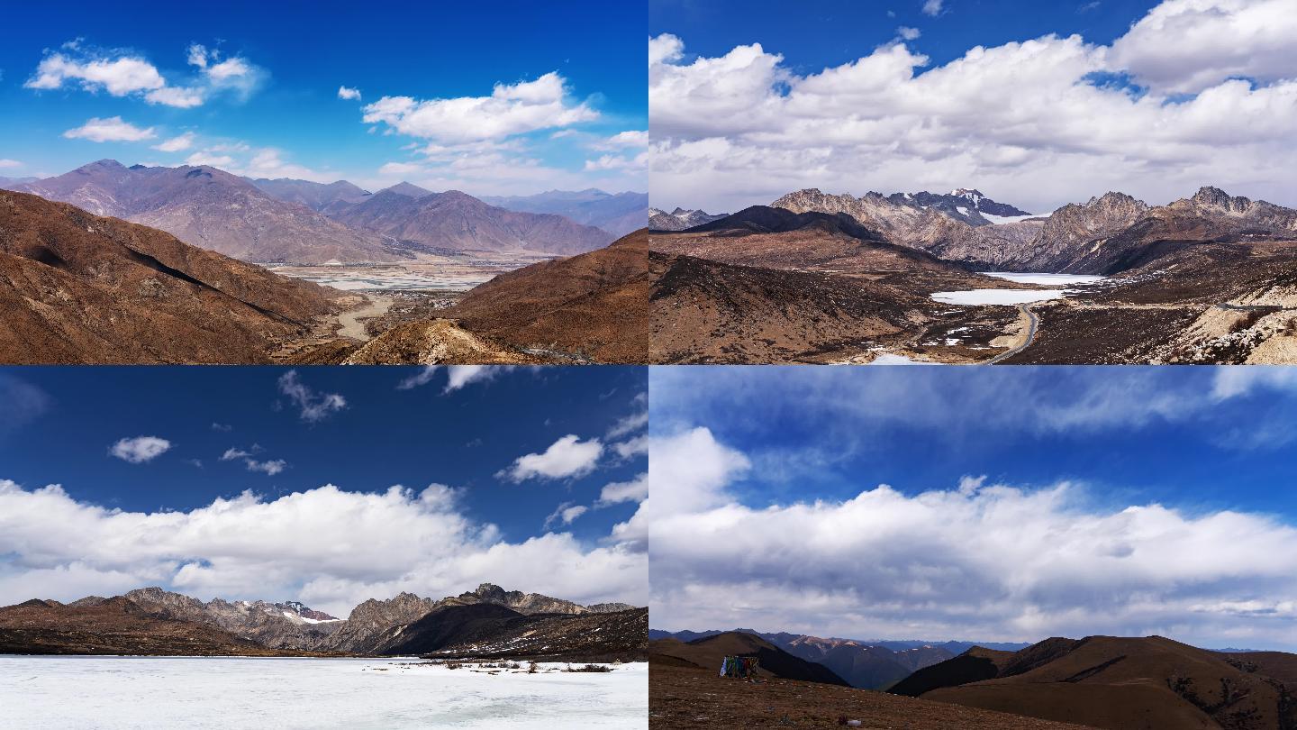 西藏蓝天白云延时摄影