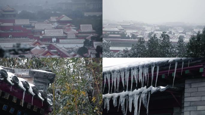 下雪天古风建筑唯美雪景