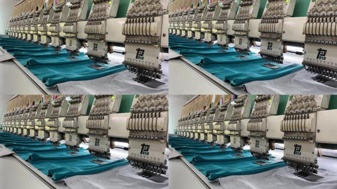 实拍超高清工厂纺织服装作业