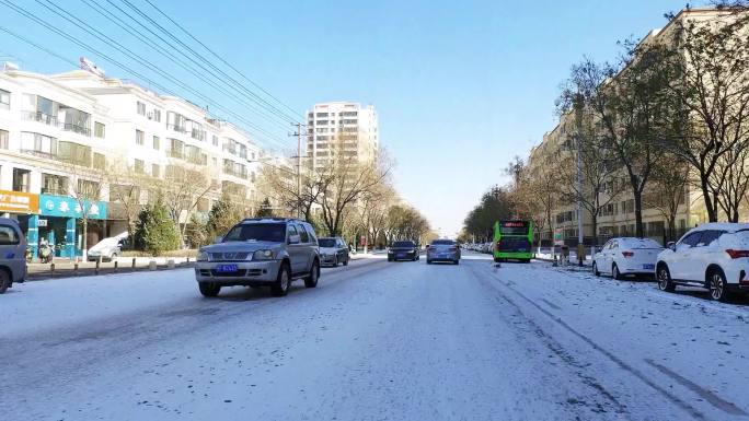 冰雪路面行车移动延时