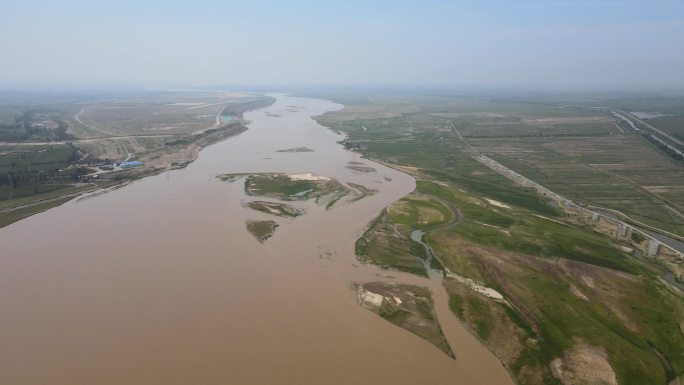 宁夏平原黄河河道风光