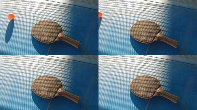 阳光乒乓球网影子