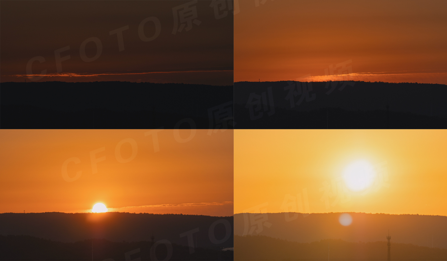 日出太阳升起夜转日4K延时摄影