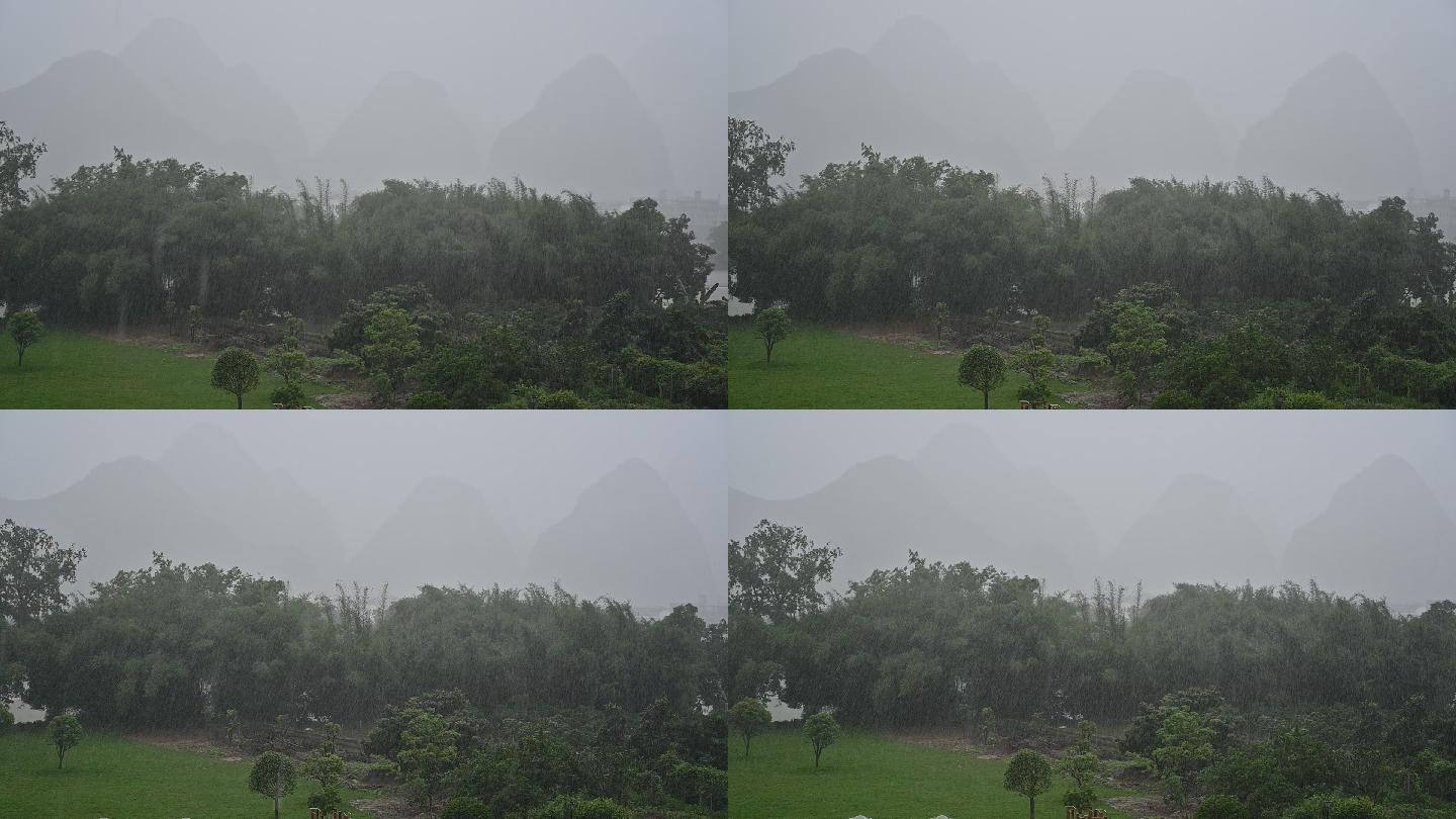 升格-雨景山景大雨朦胧景色