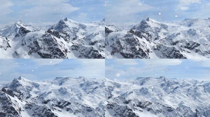 风雪雪山场景