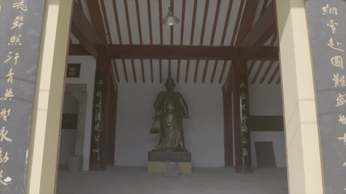 古代抗金英雄方琼庙雕塑铜像建筑A020