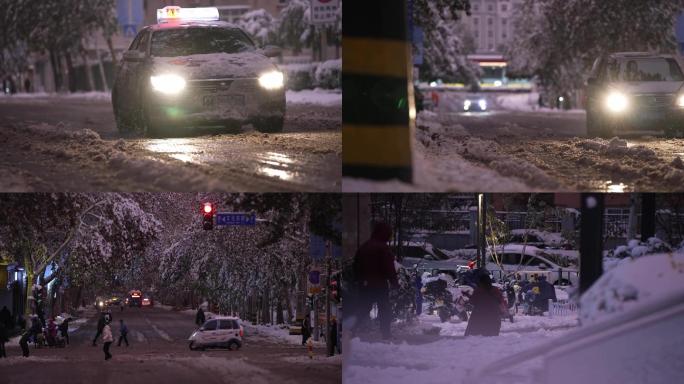 4K50帧-夜晚雪中道路