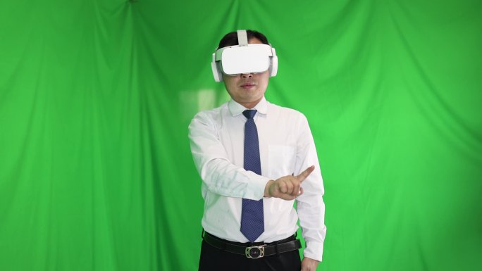 体验vr虚拟现实蓝屏抠图视频