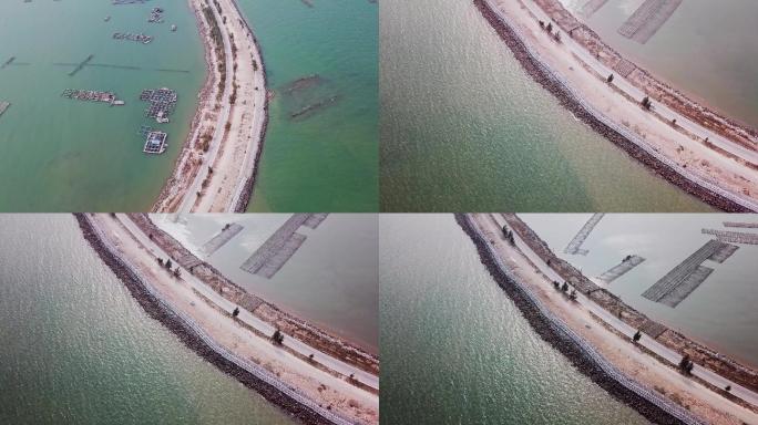 中国广西钦州大三墩岛最美海上公路航拍
