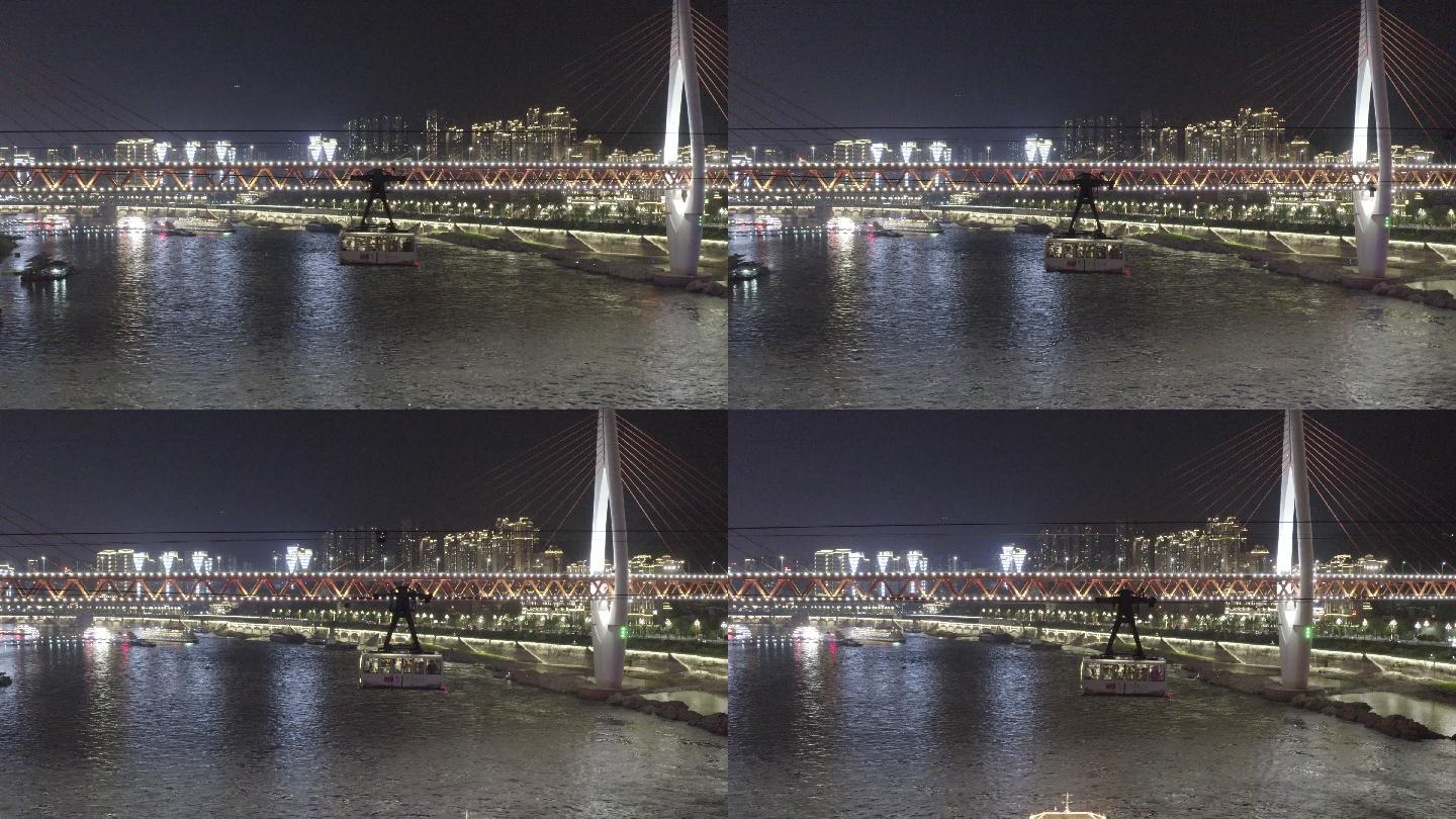 重庆夜景索道，4k画质，无版权纠纷
