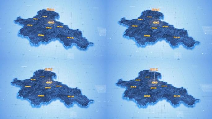 安徽阜阳颍泉区三维地图科技感ae模板